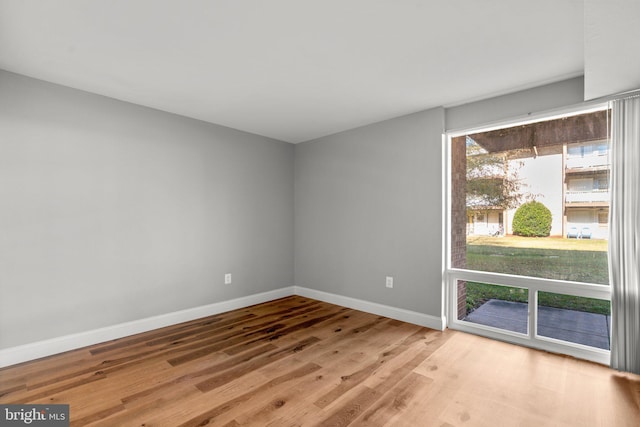 spare room with hardwood / wood-style floors