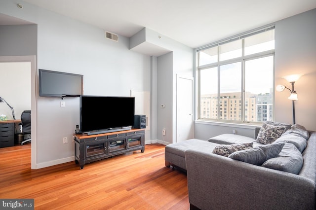 living room featuring hardwood / wood-style floors