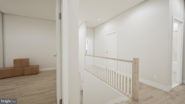 hallway with light wood-type flooring