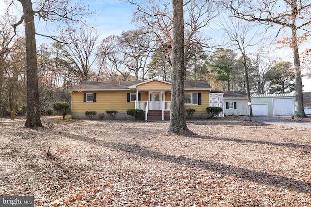 ranch-style house with a porch