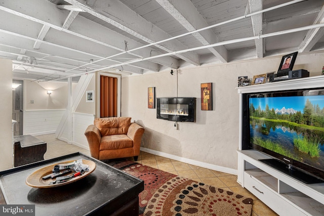 view of tiled living room