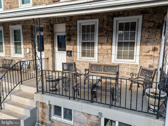 wooden deck with covered porch