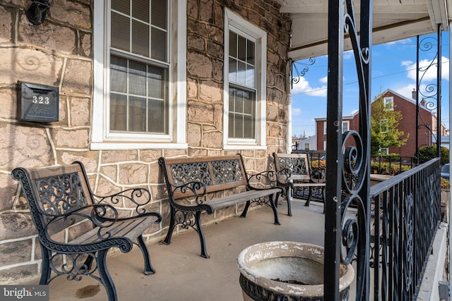 view of patio with a porch