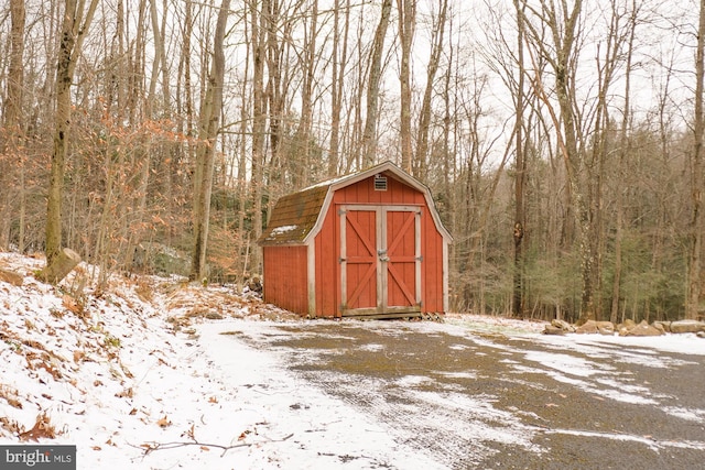 view of snow covered structure