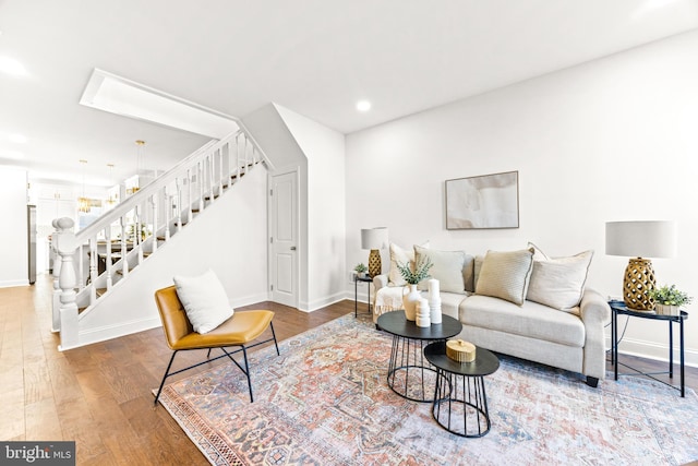 living room featuring hardwood / wood-style floors