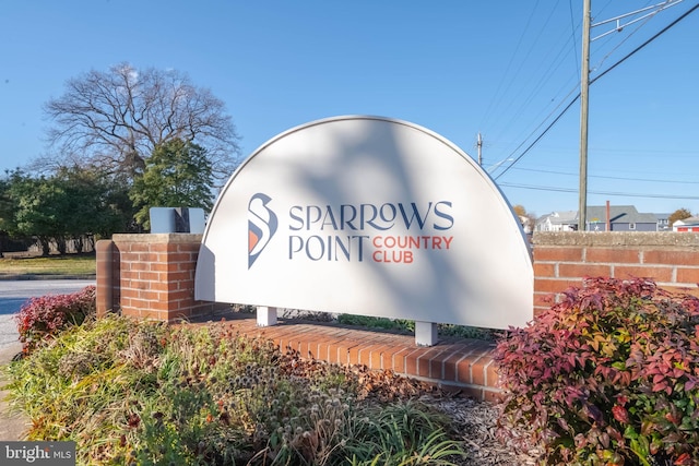 view of community sign