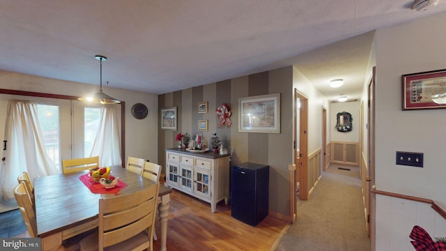 dining room with light hardwood / wood-style flooring