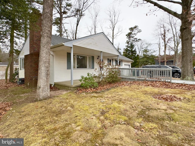 exterior space with covered porch