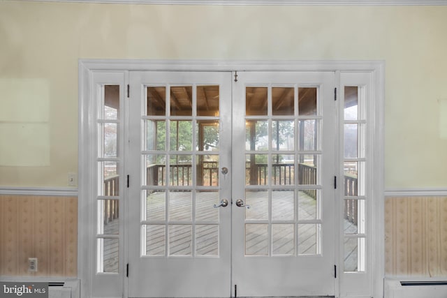 entryway featuring french doors and a wealth of natural light