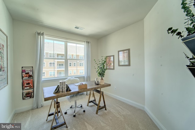 view of carpeted office