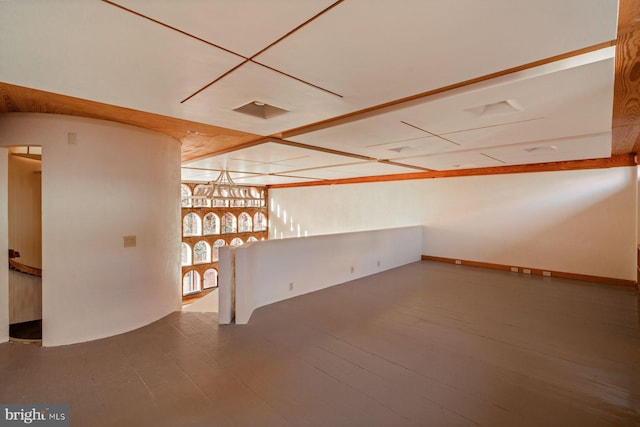 basement with wood-type flooring