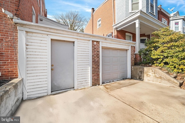 view of garage