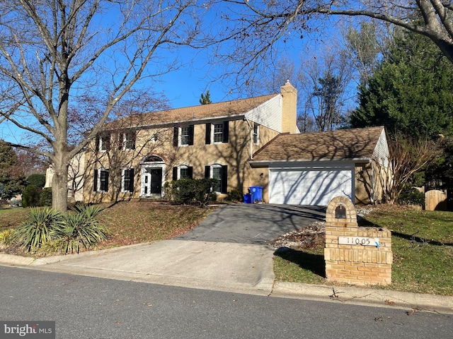 colonial house with a garage