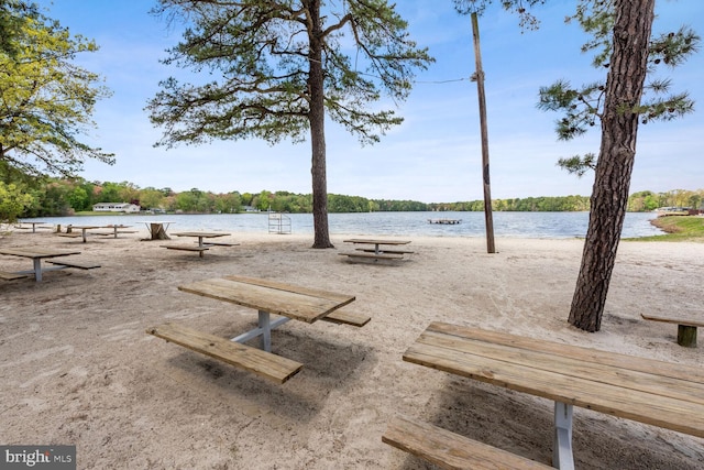 view of property's community with a water view