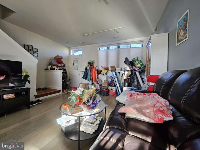 922 Wallace St, Philadelphia, PA 19123 - living room featuring wood finished floors and track lighting