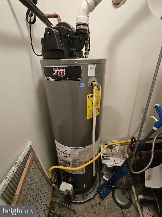 utilities featuring gas water heater