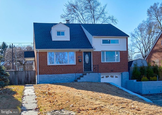 view of front of house with a garage