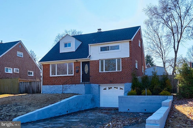 view of front of house with a garage