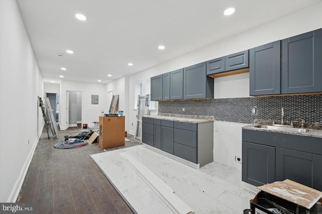 2808 Germantown Ave, Philadelphia, PA 19133 - kitchen with backsplash, recessed lighting, and wood finished floors