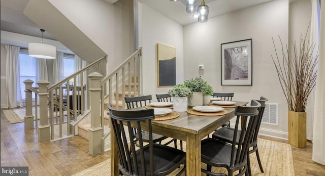 dining area featuring light hardwood / wood-style floors