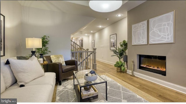 living room featuring hardwood / wood-style flooring