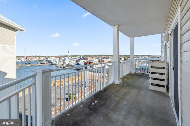 balcony with a water view