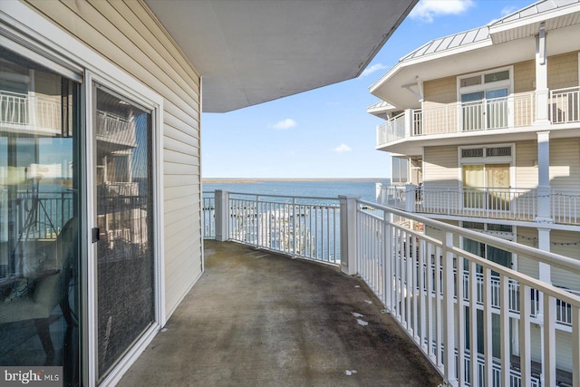 balcony with a water view