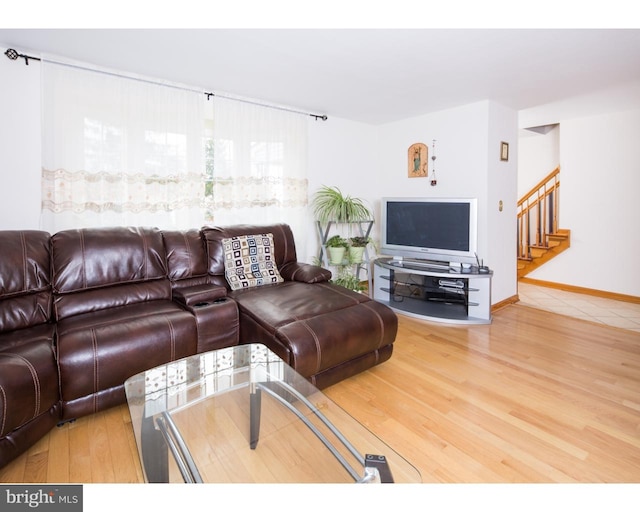 living room featuring hardwood / wood-style floors