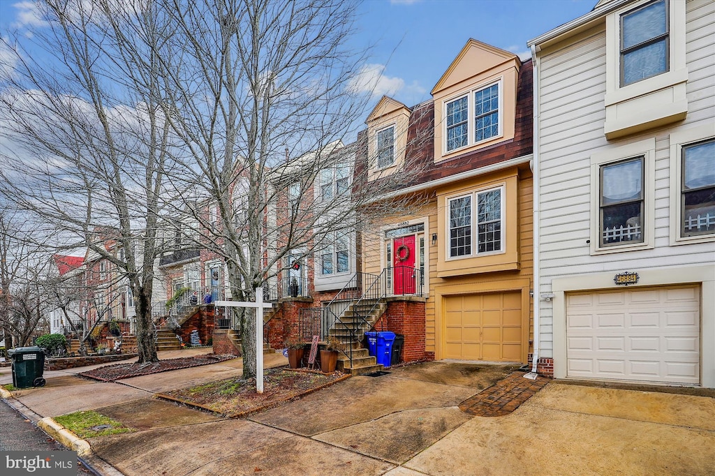 view of property featuring a garage