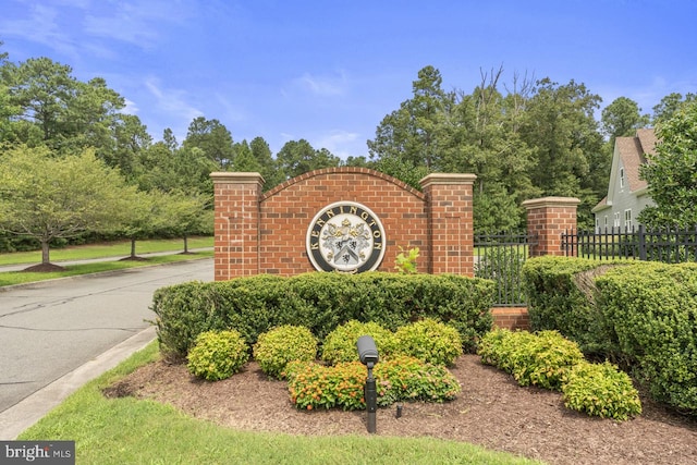 view of community sign