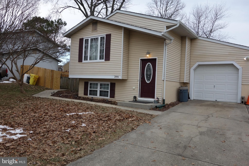 view of front of home with a garage