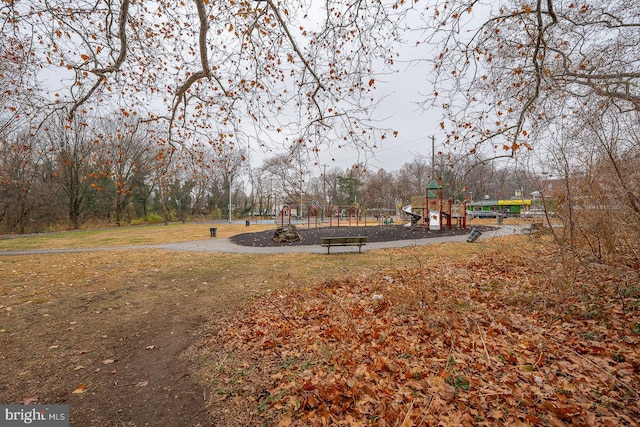 view of community with a playground