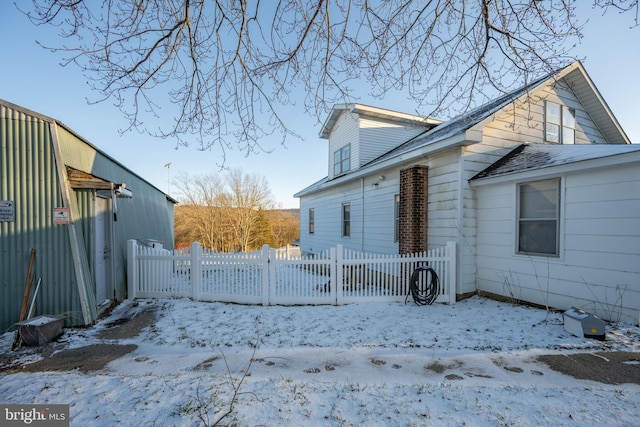 view of snowy exterior