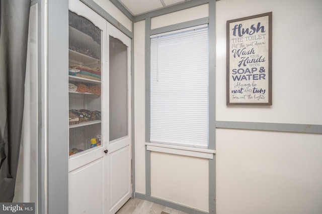 doorway to outside with light hardwood / wood-style flooring