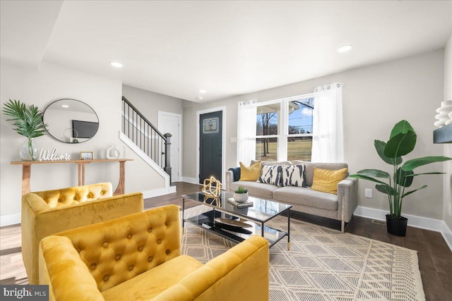 living room featuring wood-type flooring