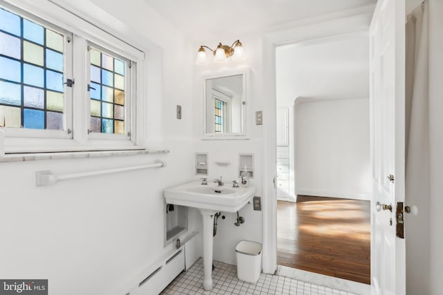 bathroom featuring hardwood / wood-style flooring