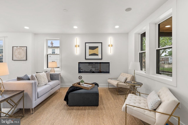 living room with a healthy amount of sunlight