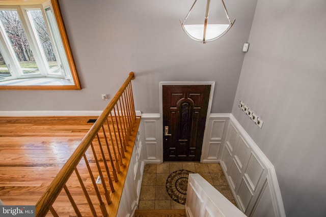 view of tiled foyer entrance