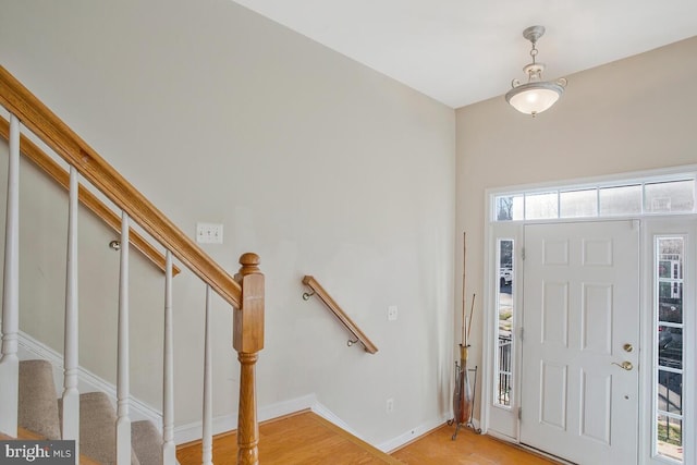 entrance foyer featuring light hardwood / wood-style flooring