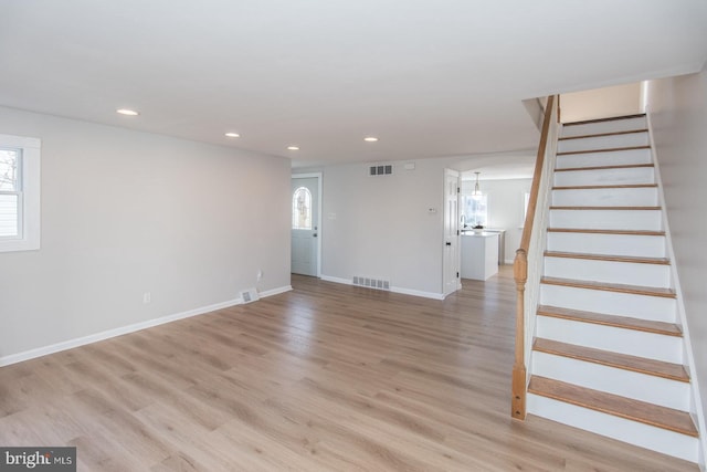 interior space featuring light wood-type flooring