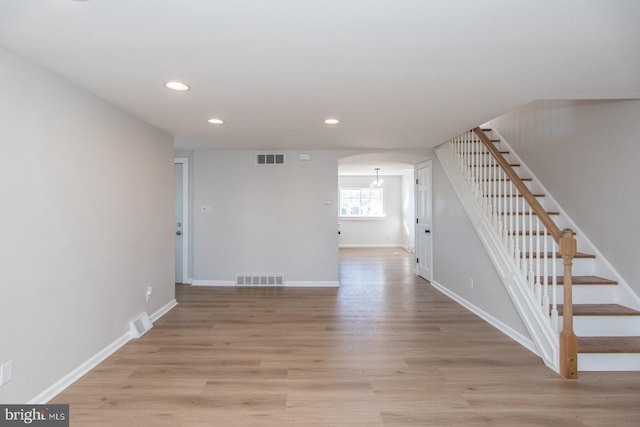 interior space featuring light wood-type flooring