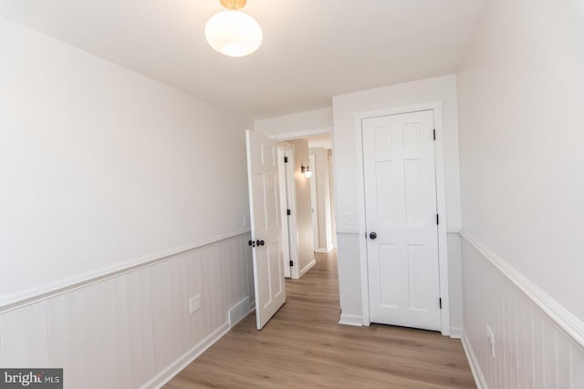 hall featuring light wood-type flooring