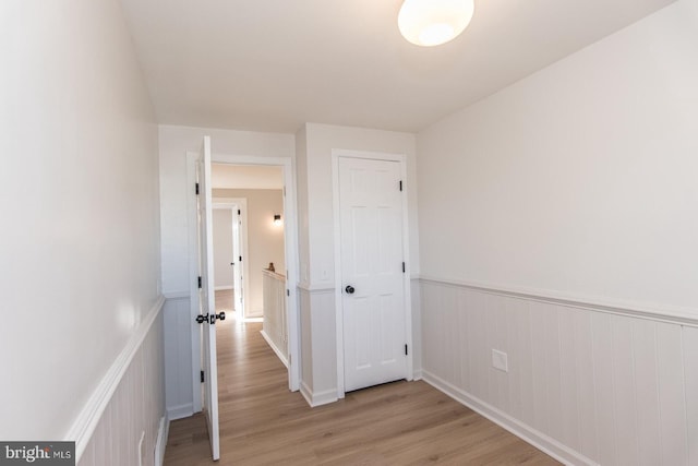 hall featuring light wood-type flooring