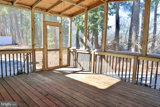 view of unfurnished sunroom