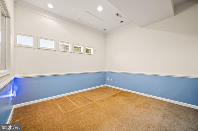 interior space with crown molding