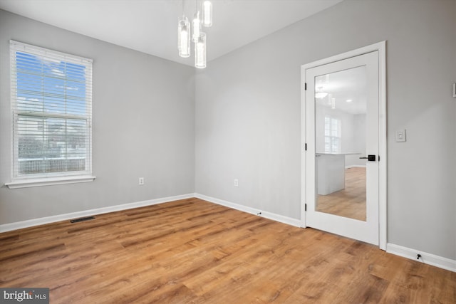 unfurnished room featuring wood-type flooring and a wealth of natural light