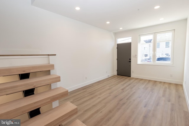 interior space featuring light wood-type flooring