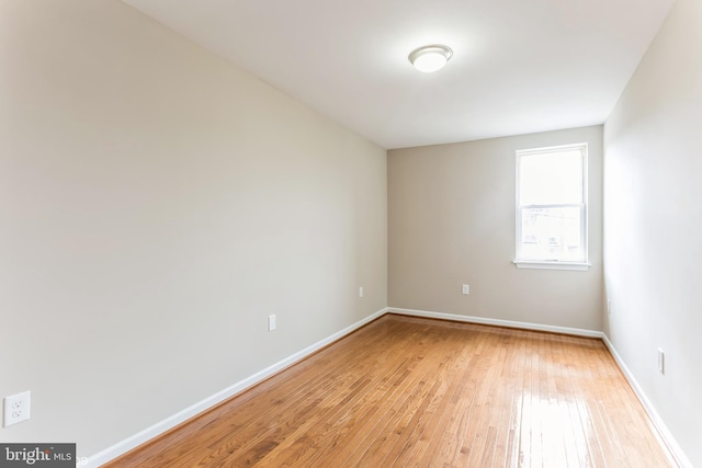 empty room featuring light wood-type flooring