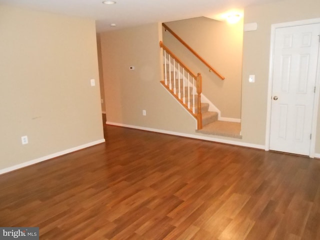 205 Eastside, Winchester, VA 22602 - empty room featuring wood finished floors, stairs, and recessed lighting