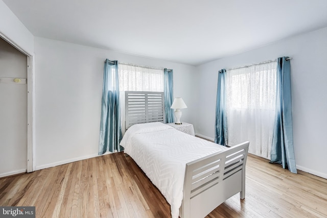 bedroom featuring light hardwood / wood-style flooring